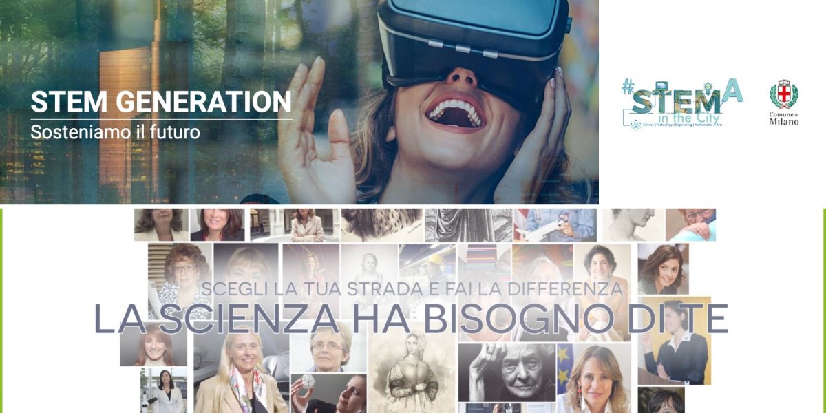 Poster per l'evento intitolato "Donne nella Scienza: Women&Tech per #STEMintheCity 2020"