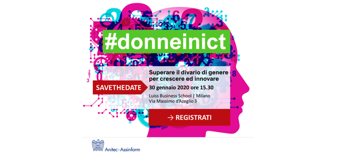 Poster per l'evento intitolato "#donneinict"